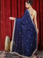 Meena Bazaar Embellished Embroidered Art Silk Heavy Work Saree - Image 2