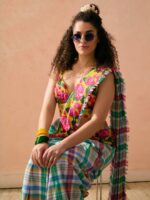 Nikasha Checked Pure Cotton Saree - Image 2