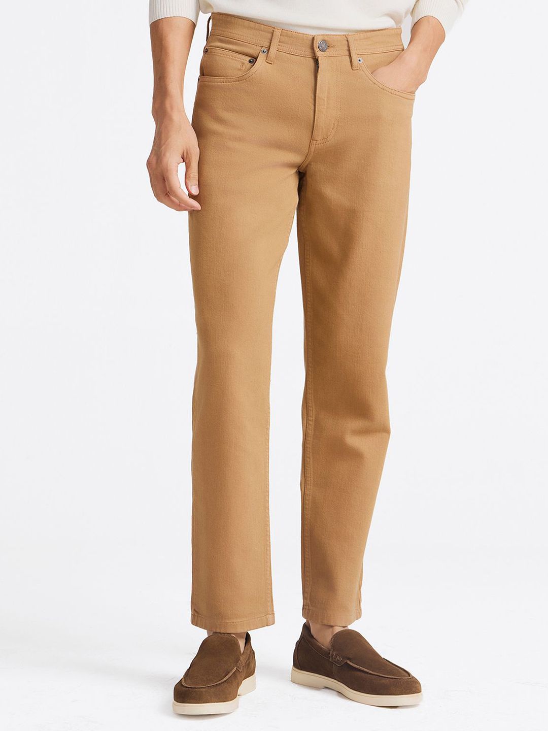 OBpAb7nj_acbdd686feb8439bbdf13e6ec5e86c06.jpg Men Original Regular Fit Mid-Rise Light Fade Stretchable Jeans - Image 1