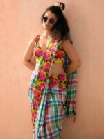 Nikasha Checked Pure Cotton Saree - Image 3