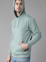 Roadster Men Green Solid Hooded Sweatshirt - Image 2