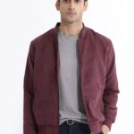 Men Henron Regular Fit Stand Collar Bomber Jacket