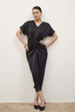 Sibyl Draped Black Dress