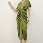 Sibyl Draped Olive Dress