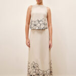 Natural Flora Embroidered Skirt Set