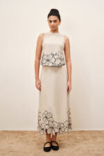 Natural Flora Embroidered Skirt Set