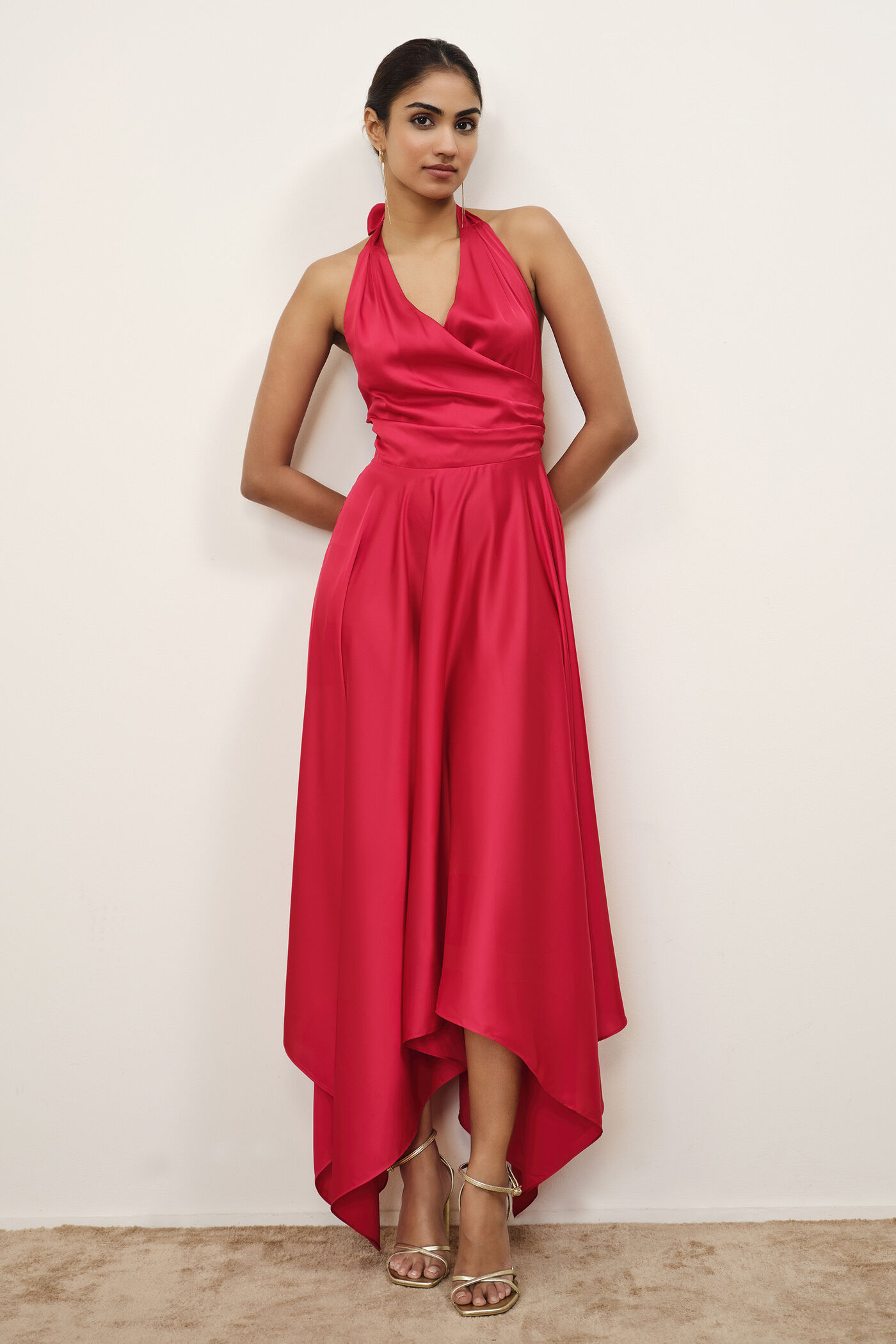 #17 Rose Red Halter Dress - Image 1