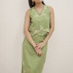 Lauryn Green Embroidered Skirt Set