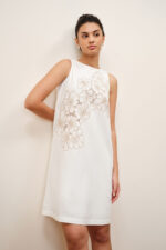 White Embroidered Shift Dress - Image 2