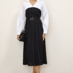 Dual-Tone Shirt Dress
