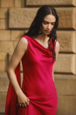 Red Flame Satin Maxi Dress - Image 2