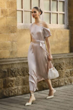 Champagne Reverie Pleated Dress - Image 2