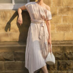 Champagne Reverie Pleated Dress