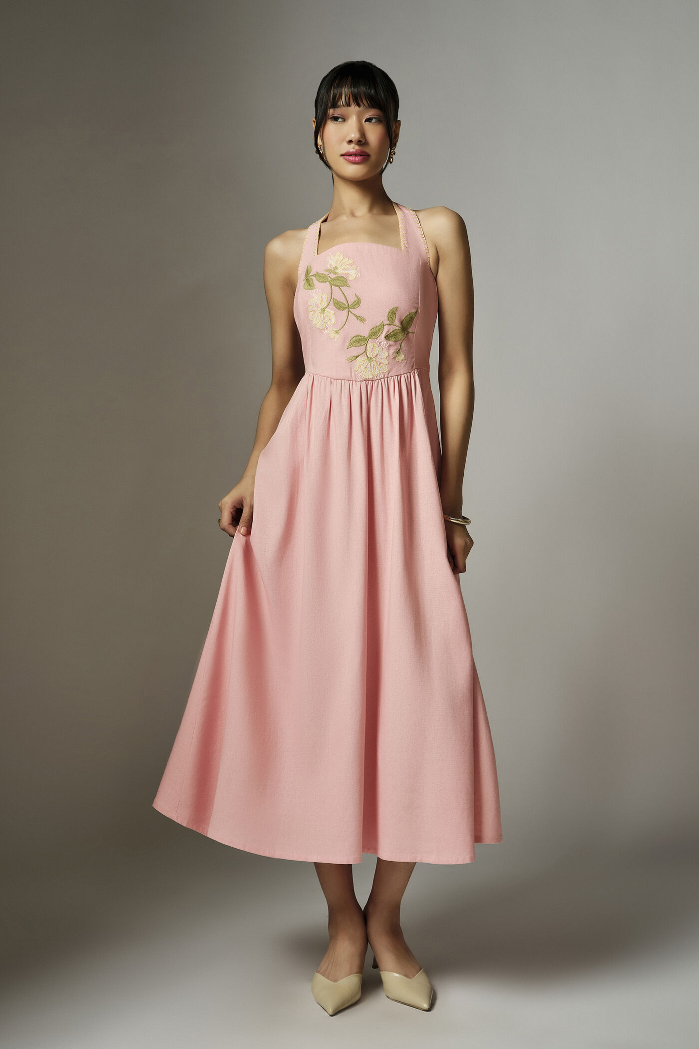 #3 Charlotte Embroidered Light Pink Dress - Image 1
