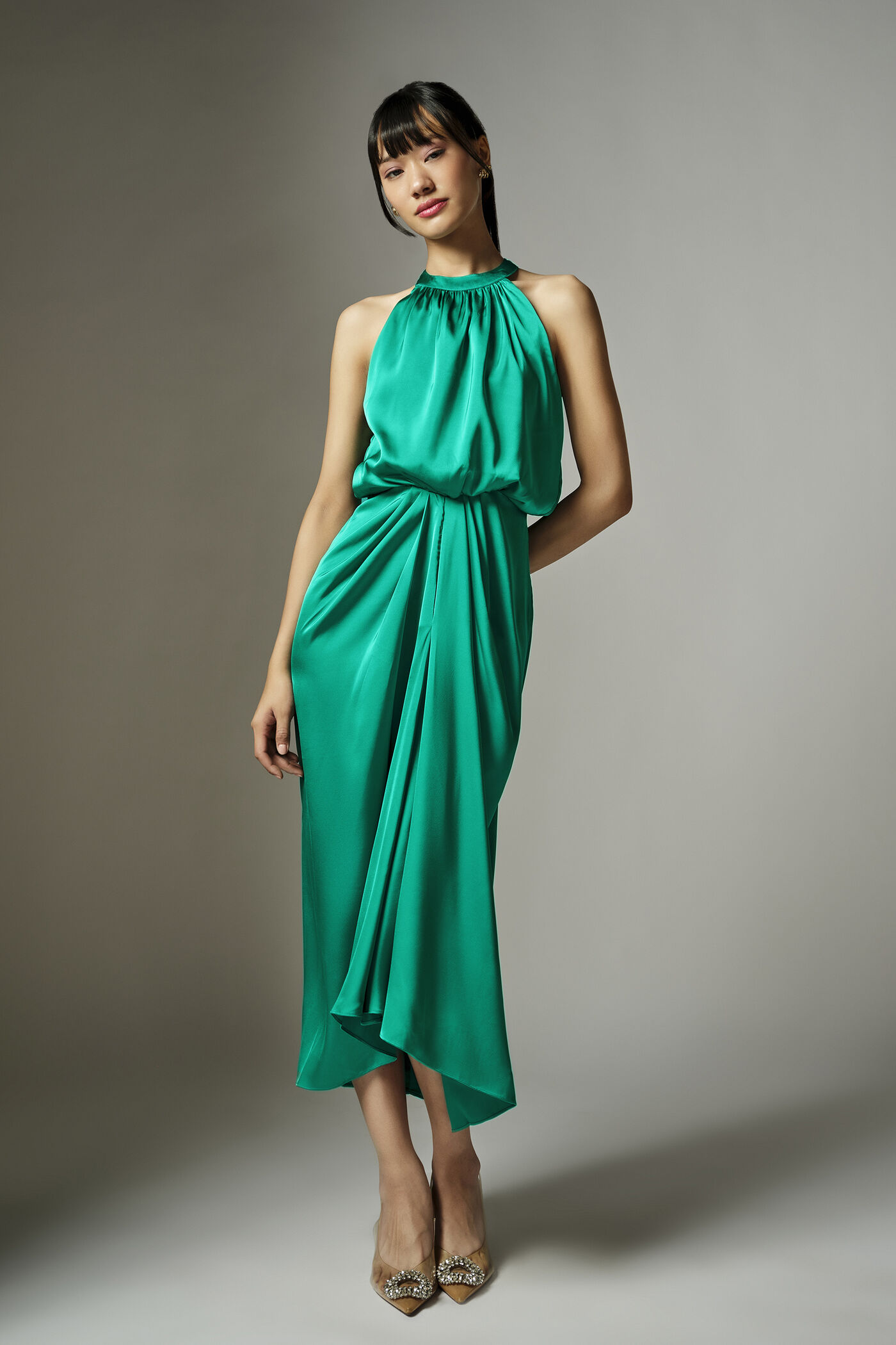 #4 Noelis Green Halter Dress - Image 1