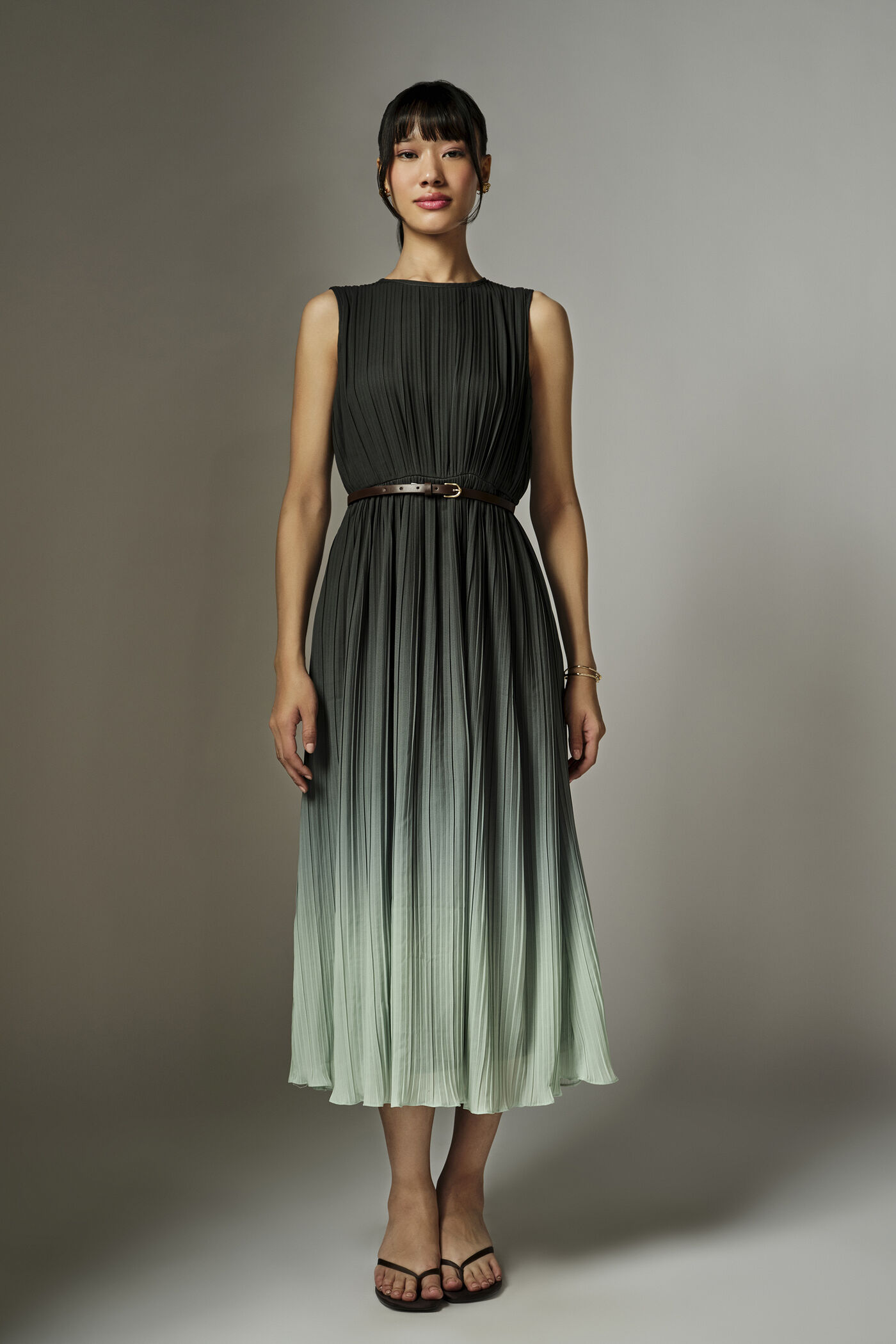 #5 Clara Pleated Midi Dress - Image 1