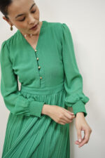 Gloria Green Pleated Dress - Image 2